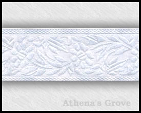 Botanica, 1-1/4 inch, White - White, Jacquard Ribbon Fabric Trim