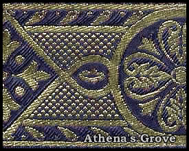 Byzantia, 2-3/8 inch, Black - Gold, Jacquard Ribbon Fabric Trim