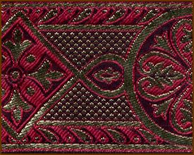 Byzantia, 2-3/8 inch, 71 inches long, Black - Maroon Red - Gold,