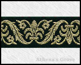 Florence, 1-3/16 inch, Black - Gold, Jacquard Ribbon Fabric Trim