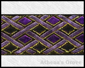 Gilded Lattice, 1-1/4 inch, Gold - Purple - Lavender - Black, Ja