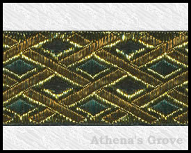 Gilded Lattice, 1-1/2 inch, Gold - Forest - Old Gold- Black, Jac