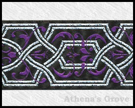 Gothique, 1-1/2 inch, Black - Purple - Silver, Per Yard, Jacquar