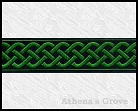 Knotwork (Medium), 13/16 inch, Black - Emerald Green, Jacquard R