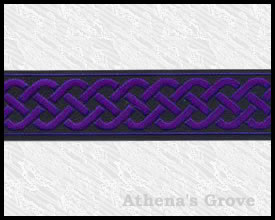 Knotwork (Medium), 13/16 inch, Purple - Black, Jacquard Ribbon F