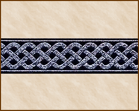 Knotwork (Medium), 13/16 inch wide, 258 inches long Black - Silv