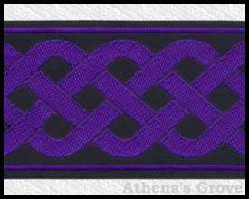 Knotwork (Wide), 2 inch, Black - Purple, Jacquard Ribbon Fabric