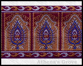 Turkish Delight, 1-7/8 inch, Burgundy Red - Gold - Royal Blue -